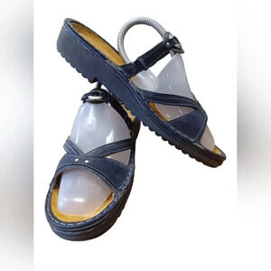NOAT  Open Toe Blue Leather Flat Sandals Size 42/11